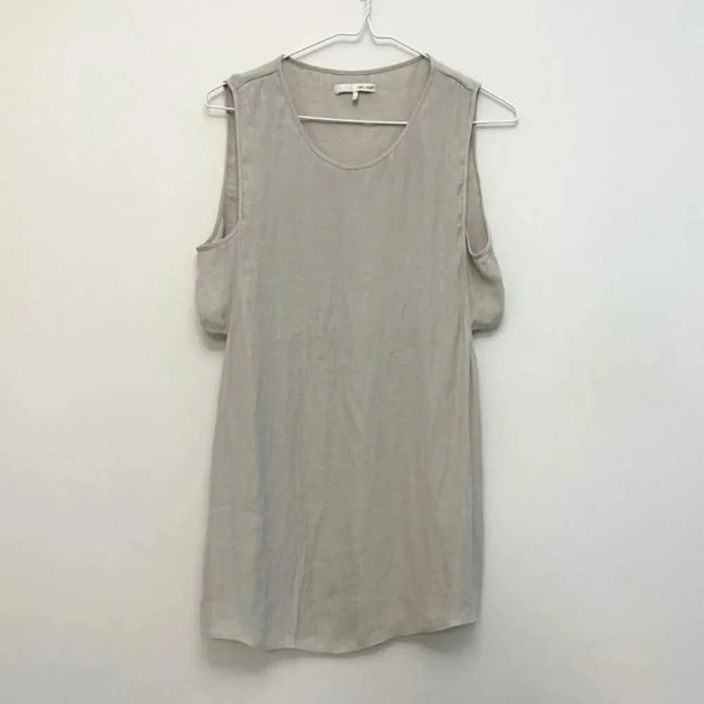 Oak + Fort Sleeveless Long Tank Top Grey Women's Medium - Picture 2 of 10